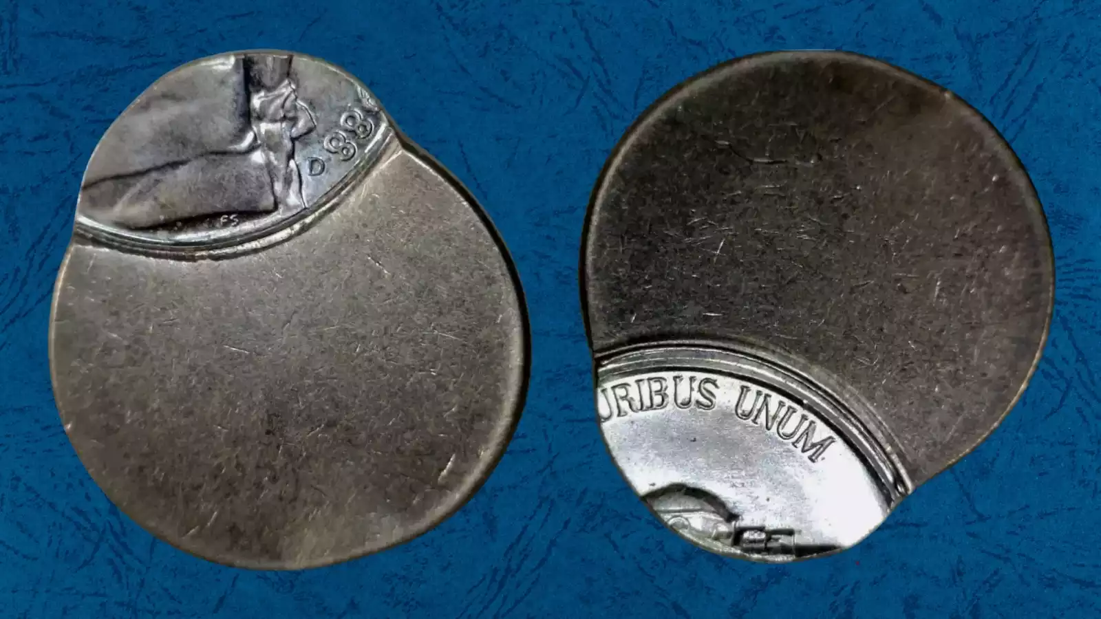 1988 nickel off-center strike error showing design shifted with blank planchet crescent